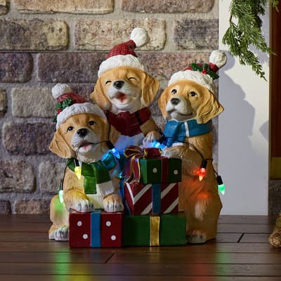LED Christmas Dogs Statue