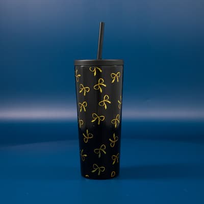 Gold Bows 22 Oz. Tumbler with Straw