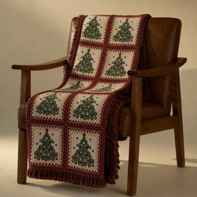 Christmas Tree Woven Tapestry Throw