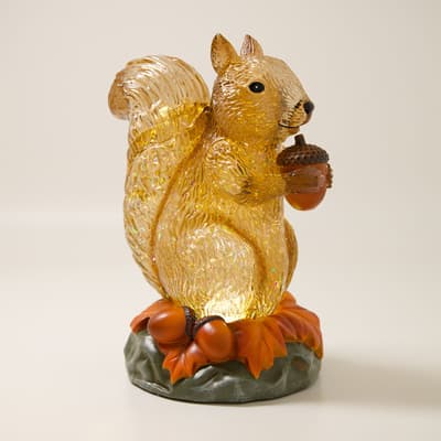 LED Squirrel Glitter Globe