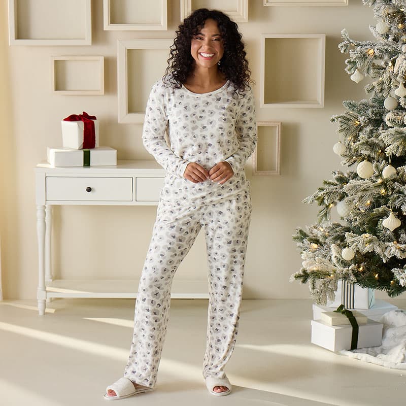 Pyjama Sets Ladies Leopard Print Pajamas Cheetah Print Pyjamas