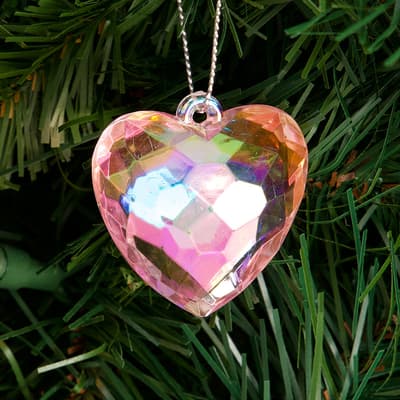 Pink Iridescent Acrylic Heart Ornament