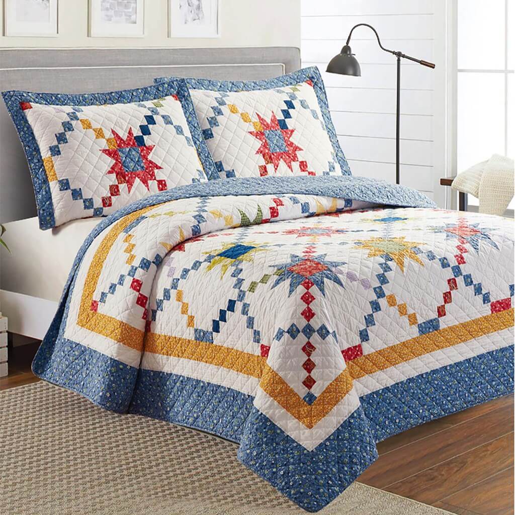 Multi-color diamond pattern Queen Sized Quilt