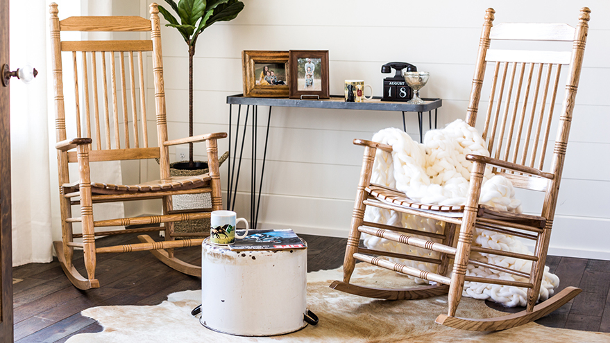 living room wooden rocking chairs