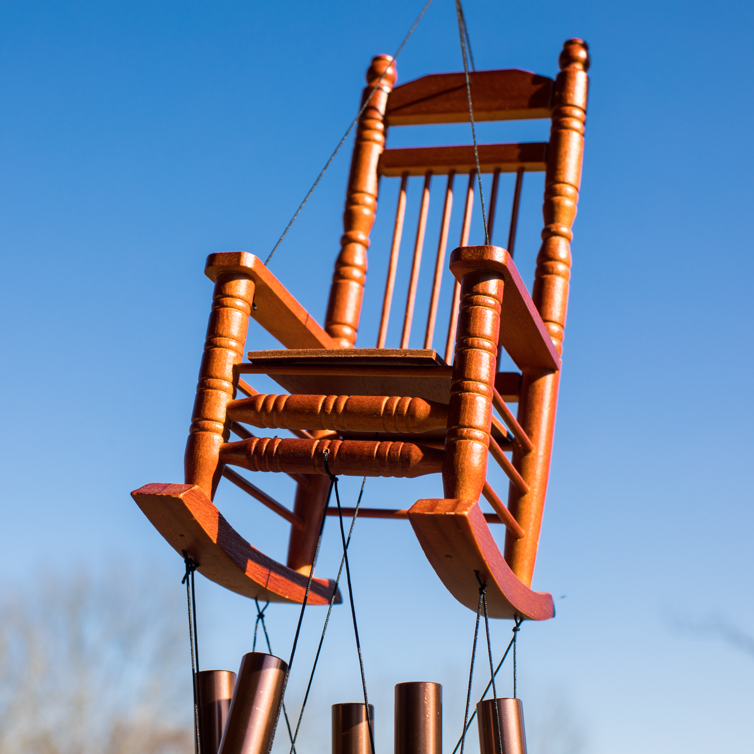 Cracker barrel rocking chair wind chime