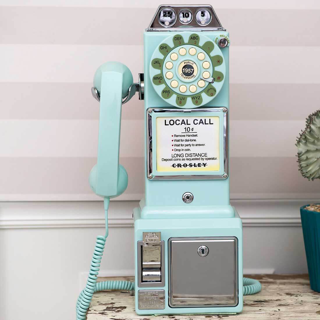 Teal 1950's Pay Phone