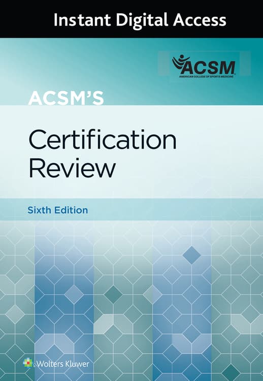 ACSM's Certification Review 6e Lippincott Connect Instant Digital Access