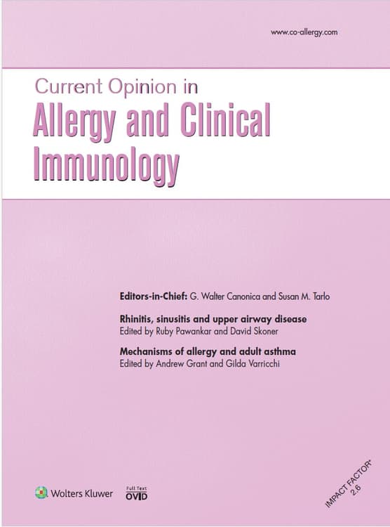 Current Opinion in Allergy and Clinical Immunology Online