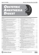 Obstetric Anesthesia Digest Online