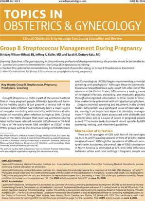 Topics in Obstetrics & Gynecology
