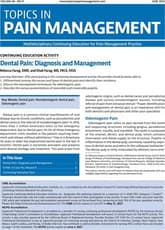 Topics in Pain Management Online