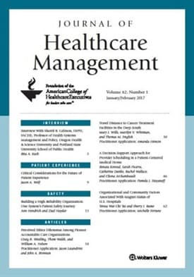 Journal of  Healthcare  Management