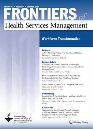 Frontiers of Health Services Management