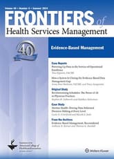 Frontiers of Health Services Management