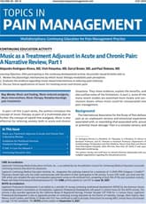 Topics in Pain Management Online