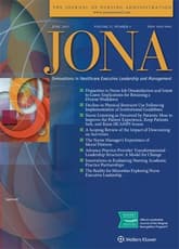 The Journal of Nursing Administration (JONA) Online