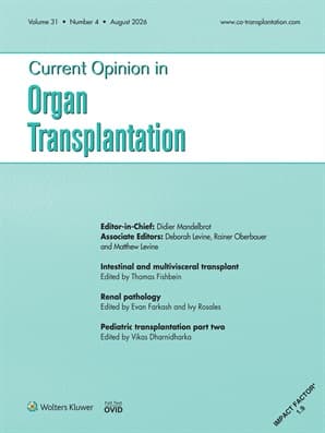 Current Opinion in Organ Transplantation Online