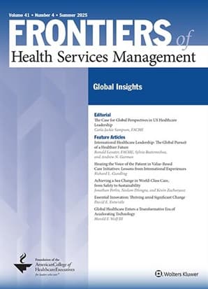 Frontiers of Health Services Management