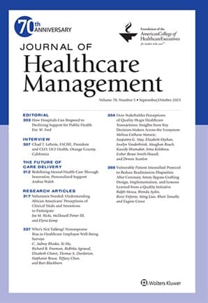 Journal of  Healthcare  Management