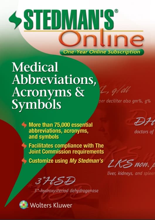 Stedman's Medical Abbreviations, Acronyms & Symbols