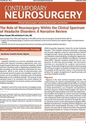 Contemporary Neurosurgery