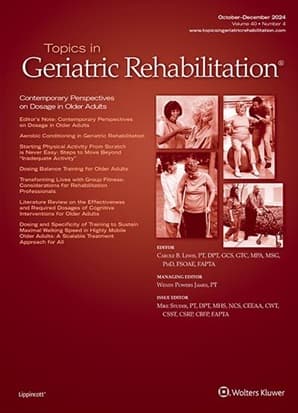 Topics in Geriatric Rehabilitation Online