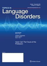 Topics in Language Disorders Online