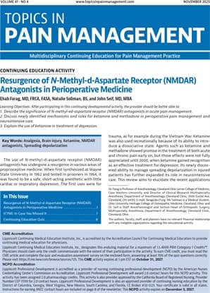 Topics in Pain Management Online