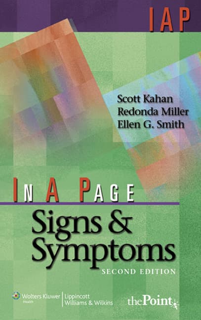 In A Page Signs & Symptoms