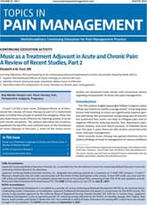 Topics in Pain Management Online