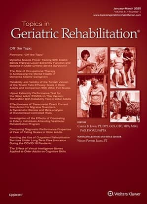 Topics in Geriatric Rehabilitation Online