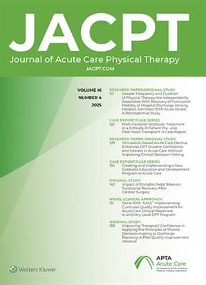 Journal of Acute Care Physical Therapy Online