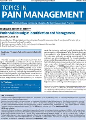 Topics in Pain Management Online