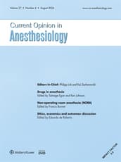 Current Opinion in Anesthesiology Online