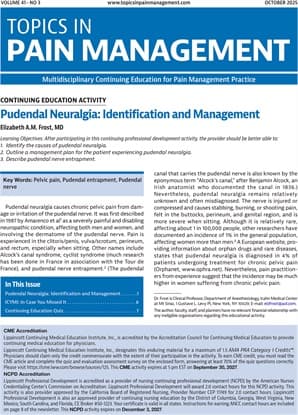 Topics in Pain Management Online