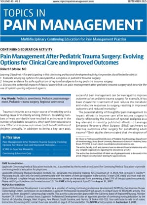 Topics in Pain Management Online