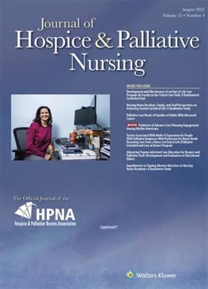 nursing journal articles on hospice care