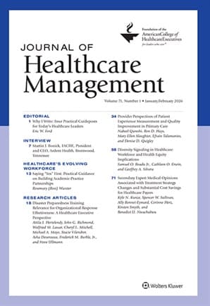 Journal of  Healthcare  Management
