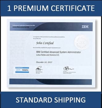 One IBM Premium Certificate: Printed on parchment with embossed certification seal. Shipping with tracking included.