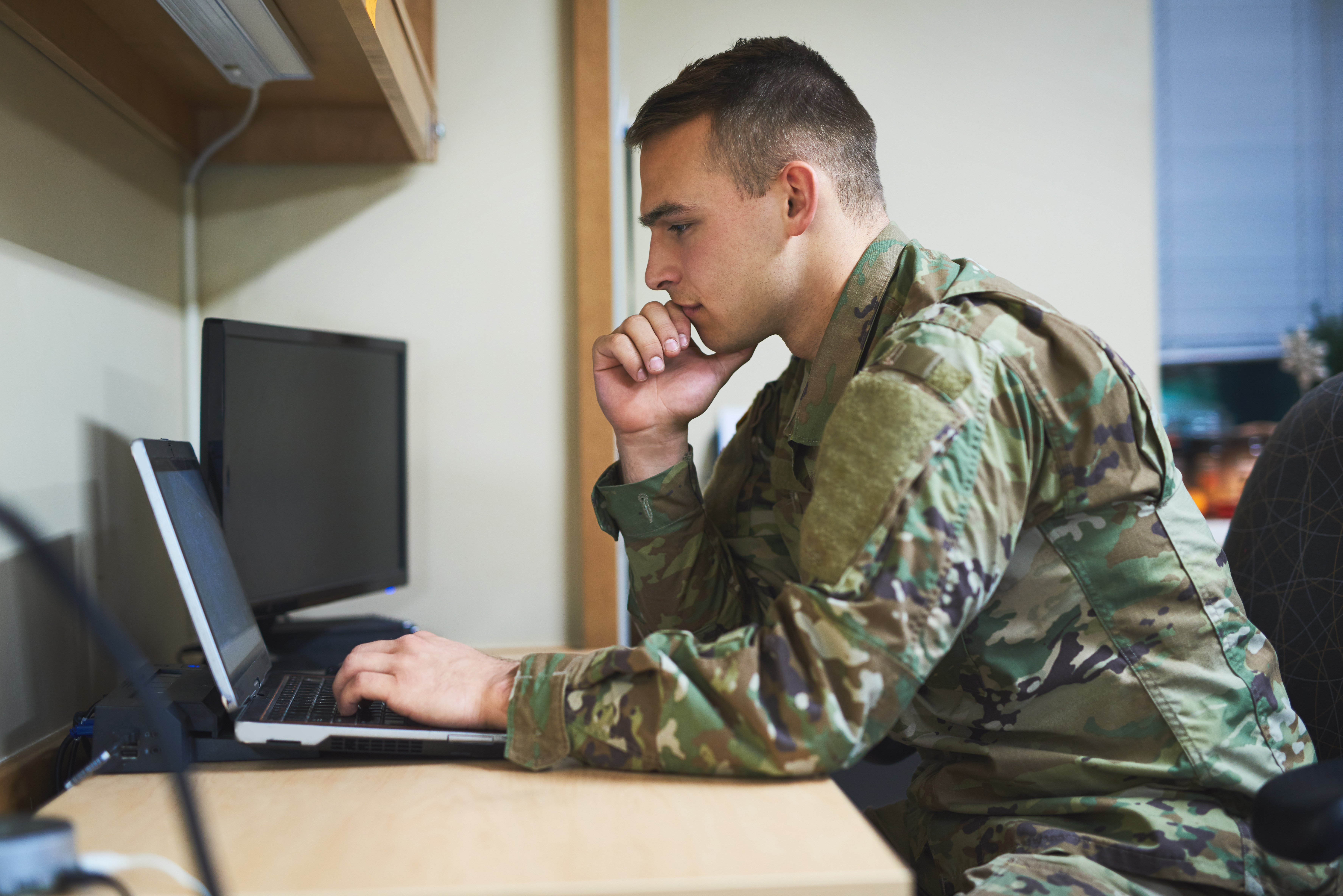 A man working on laptop