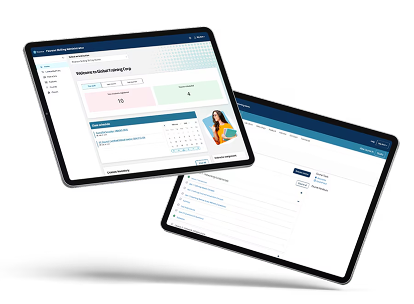 Pearson Skilling Suite on laptop