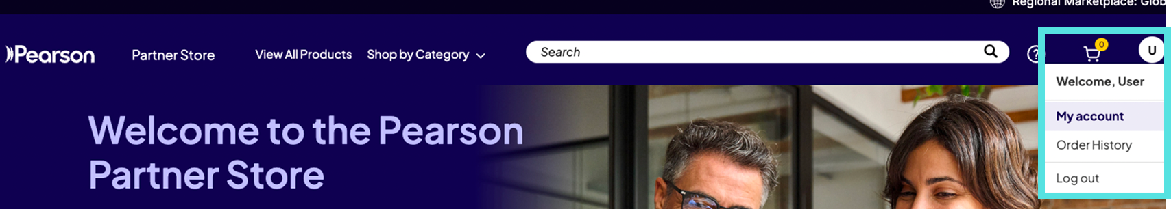 Pearson Partner Store voucher look up and usage step 1
