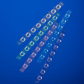 8-cap strip for 0.2 mL tubes and plates, dome top, mixed colors