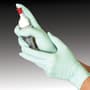 Nitrile exam gloves with aloe on hands