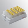 TPE Push Cap Capband-8, Yellow, on Racked Tubes