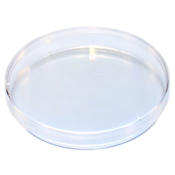 100 x 15 mm polystyrene stackable petri dish, sterile, 25/sleeve, 500/case.
