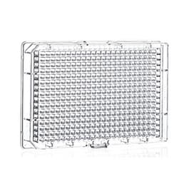 384W Plate, PS, Sterile, Flat Bottom, Clear, w/Lid