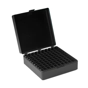 100-Place 
Polypropylene Hinged Boxes, Black