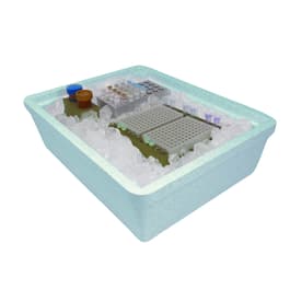 GLACIERbrand ​nine liter ice pan, non-sweating high density expanded polystyrene, Blue