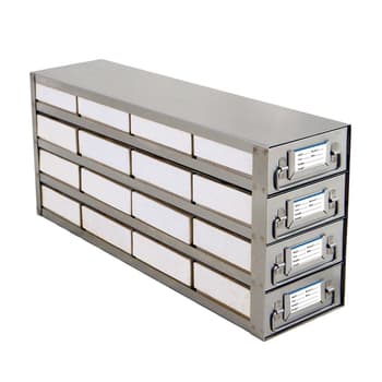 Upright Freezer Sliding Drawer Rack for 2" H Boxes, 16 Place